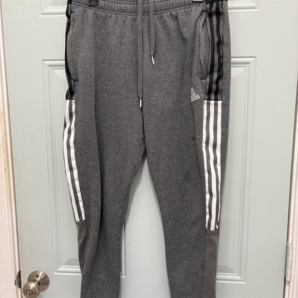 adidas Other - adidas Tiro 21 Men's Jogger Sweatpants Gray Fleece Lined Zip Pockets M